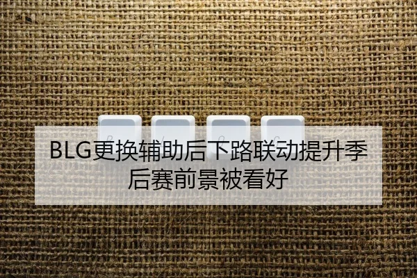 BLG更换辅助后下路联动提升季后赛前景被看好